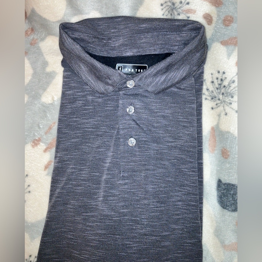 PGA Tour Charcoal Polo Golf Shirt Like New